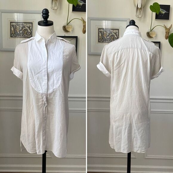 Rag & Bone 100% Cotton Tissue Weight Short Sleeve Blouse Shirt 6 - Picture 1 of 8